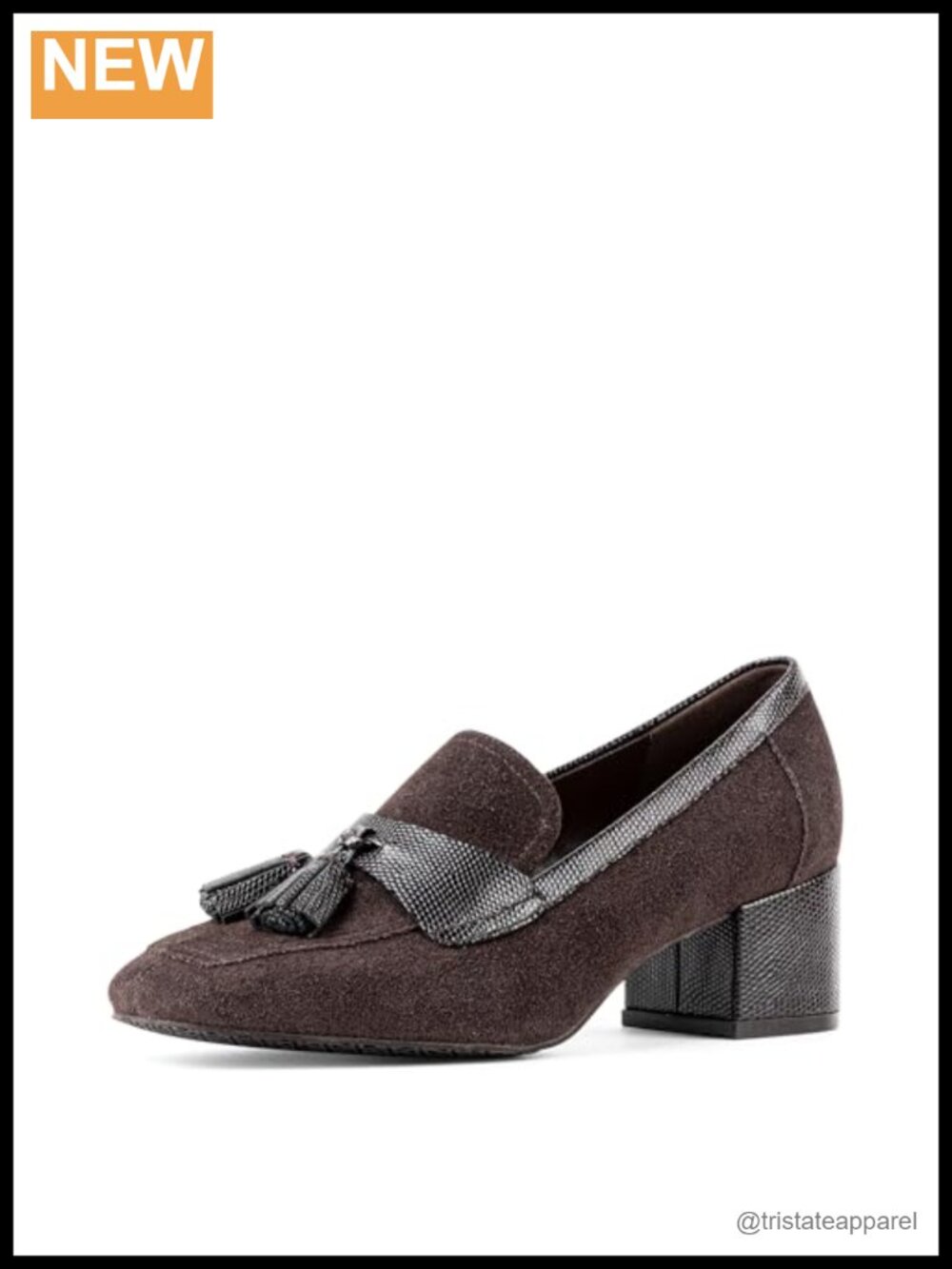 Donald Pliner Kressida Suede Dress Loafers 2 Inch Block Heel Slip-On